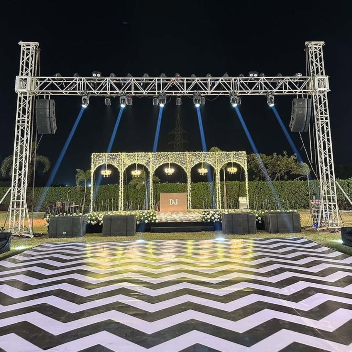 A thoughtfully designed stage created for a night of music, dance, and joy